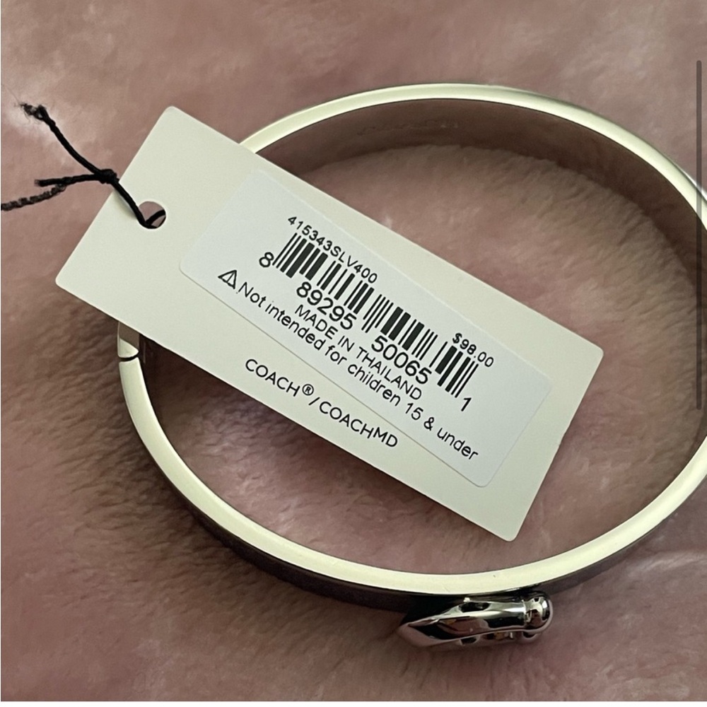 COACH Signature Logo Hinged Bangle Bracelet, NWT - Picture 4 of 4